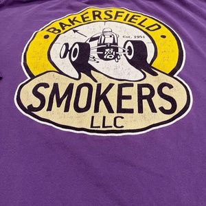 Vintage Hot Rod T shirt XL Purple Bakersfield SMOKERS legends of nitro racing